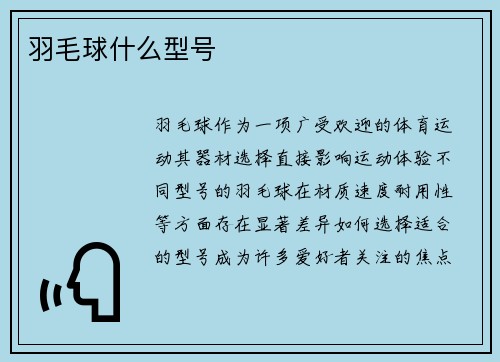 羽毛球什么型号